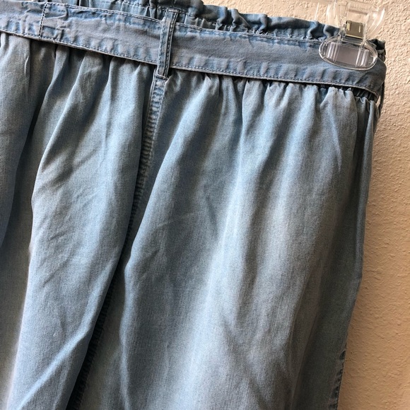 *SOLD* NWOT Soft denim mini skirt with waist tie - Picture 4 of 4